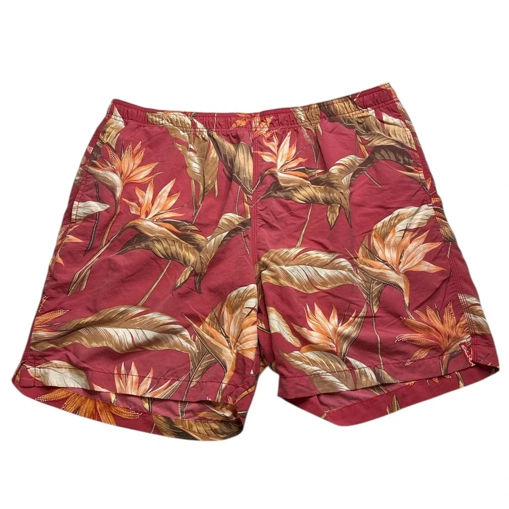 TOMMY BAHAMA RELAX Men's XL Board Shorts Swim Trunks Tropical Orange‎ Red